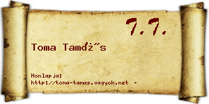 Toma Tamás névjegykártya